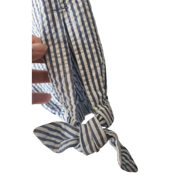 Vineyard Vine Indigo Top Blouse Blue Off Shoulder Striped Stretchy Size 16 - Picture 7 of 9